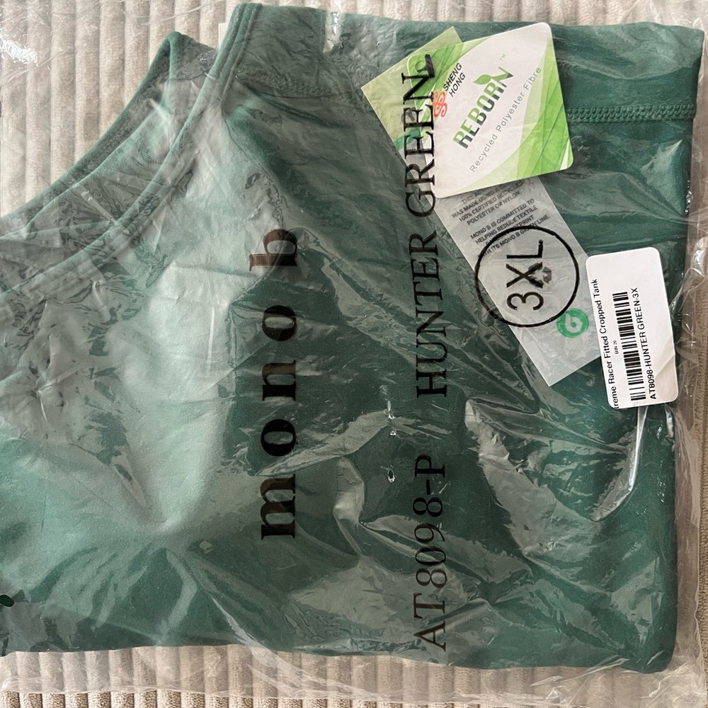 Mono B Sports Bra Green Racer Back NWT - Picture 3 of 5